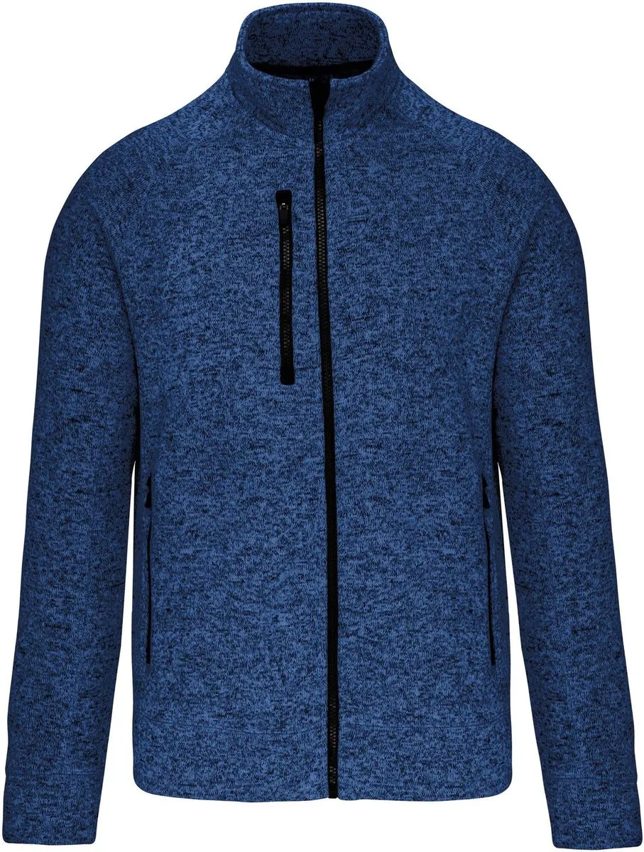 Veste chinée ouverture zippée - homme - K9106 - bleu roi 