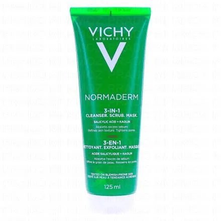 VICHY Normaderm 3 en 1 exfoliant + nettoyant + masque tube 125ml