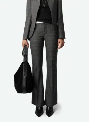 ZADIG&VOLTAIRE  Pantalon droit à carreaux en fibres recyclées mélangées prevu - Gris